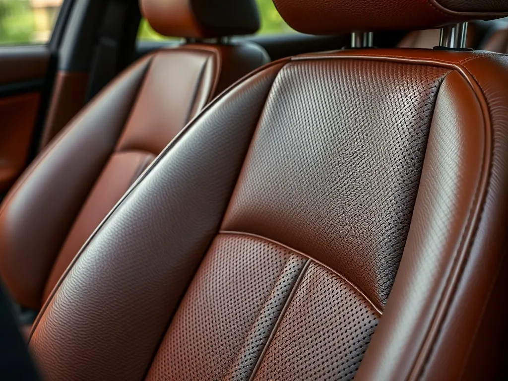 High quality leather car seat texture, macro photography, so