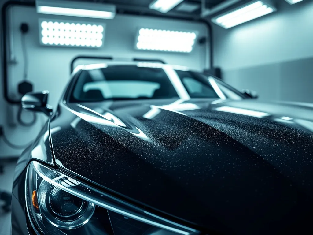 Professional detailing studio with high CRI LED lighting sys